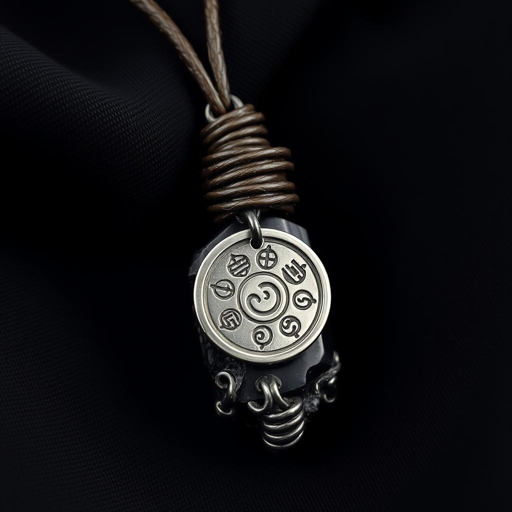 Handcrafted protection amulet with black tourmaline crystal