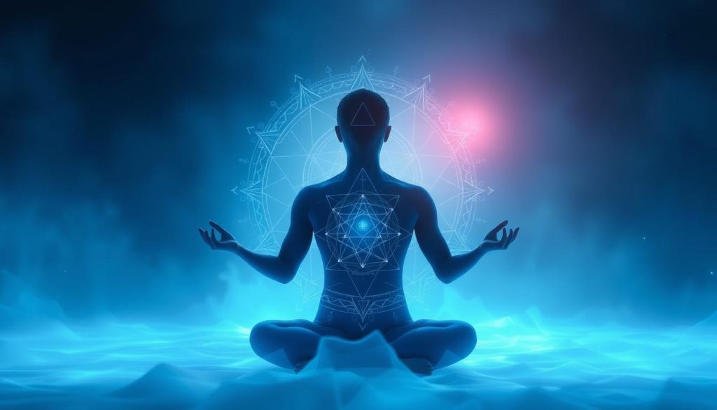Visualization of an energetic shield during a protection spell meditation